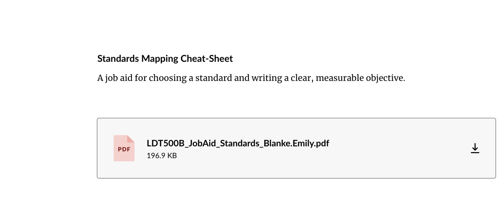 Standards → Objective → Evidence: Job Aid for K–5 PBL Planning